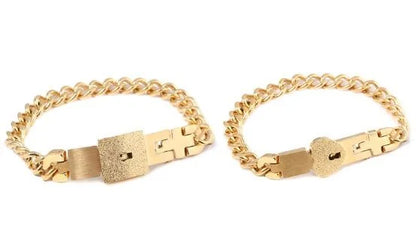 Couple Stainless Steel Love Lock Bracelet & Key Pendant Necklace – Romantic Jewelry Gift for Men and Women