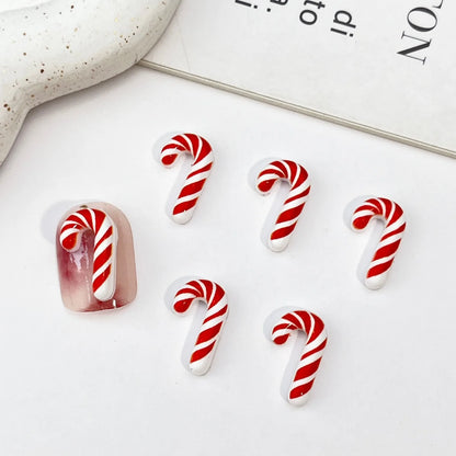 50PCS Mini Resin Christmas Decorations – Cartoon Magic Wand, Chocolate Figurines for Cake, Popsicle, Nail Art, Scrapbook & DIY Crafts