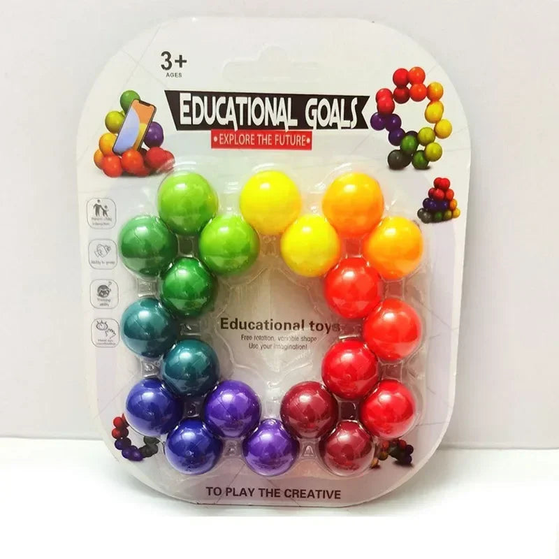 2025 3D Fidget Puzzle Ball Toy – Endless Twist & Turn Flexible Joint Stress Relief Desk Sculpture, Sensory Toy for Kids & Adults Gift