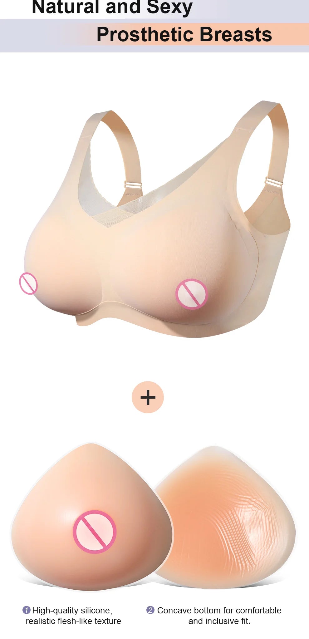 LERVANLA Silicone Fake Chest Pads – Small to Super Large Female Breast Enhancer for Underwear & Display