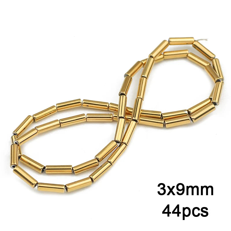 3A+ Retention Color Hematite Beads – Star & Heart Shapes, Gold-Plated Natural Stones for DIY Jewelry & Bracelets