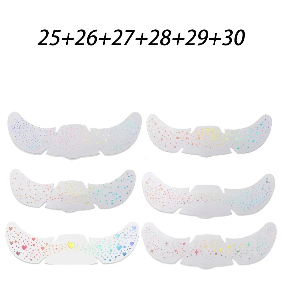 6pcs Hot Stamping Freckles Makeup Patches – Metallic Gold & Silver Temporary Tattoo Stickers for Face