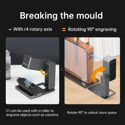 MR.CARVE C1 Portable Laser Engraver – Mobile APP Compatible for Windows & Mac, Engraves Wood, Plastic, Metal & More