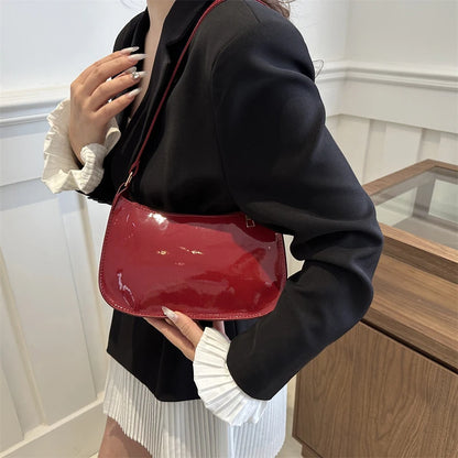 Retro Solid Color PU Leather Shoulder Bag – Fashion Women's Handbag, Casual Designer Hobo Underarm Bag