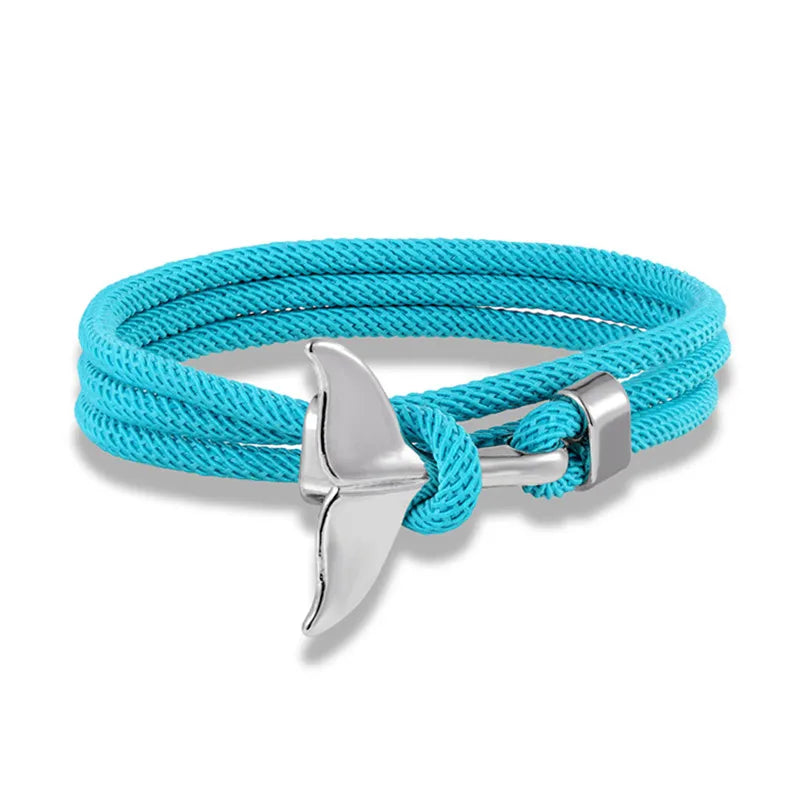 Whale Tail Anchor Bracelet - Adjustable Ocean Style Rope Couple Friendship Jewelry