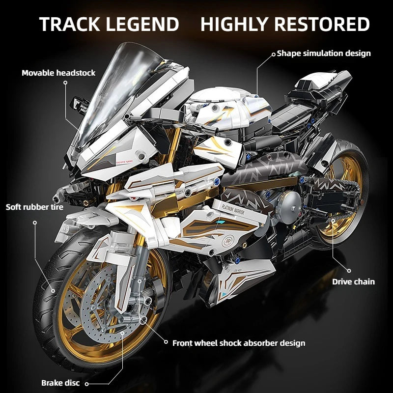 TOYLINX Alloy Motorcycle Building Blocks 2045PCS | Racing Model Toy for Kids & Gift Decoration