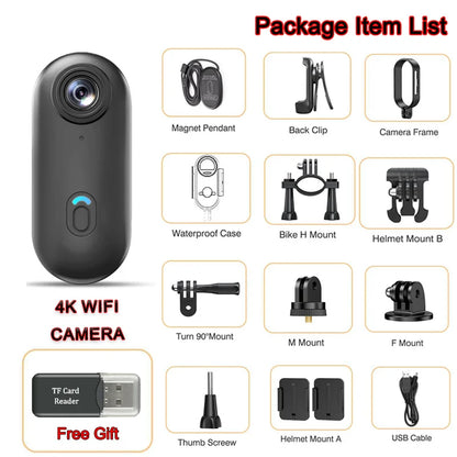 4K Sports Camera Magnetic Neck Strap - Bike, Car & Motorcycle Mount for Riding and Travel