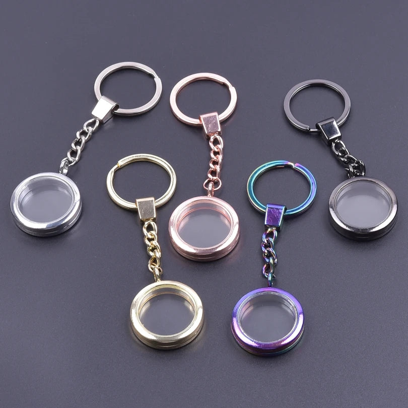 25-40mm Round Openable Reliquary Locket - Photo Memory Pendant, Cremation Ashes Keepsake, Glass Keychain & Memorial Jewelry