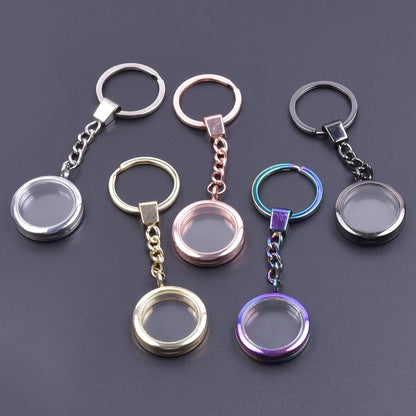 25-40mm Round Openable Reliquary Locket - Photo Memory Pendant, Cremation Ashes Keepsake, Glass Keychain & Memorial Jewelry