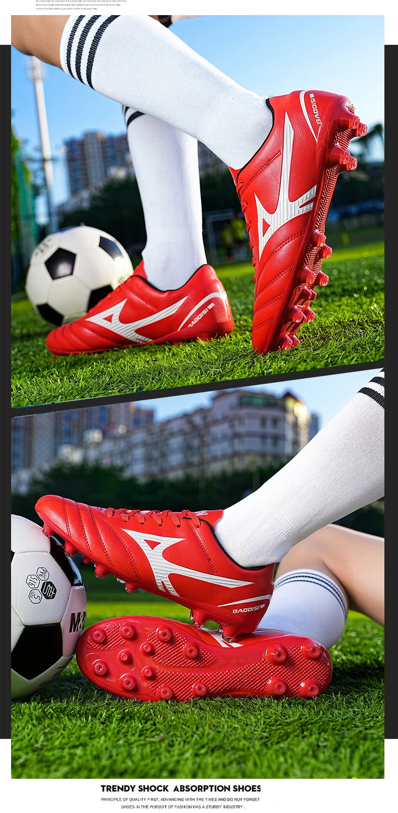 Men’s Football Soccer Cleats – Studded Indoor/Outdoor TF & FG Training Shoes