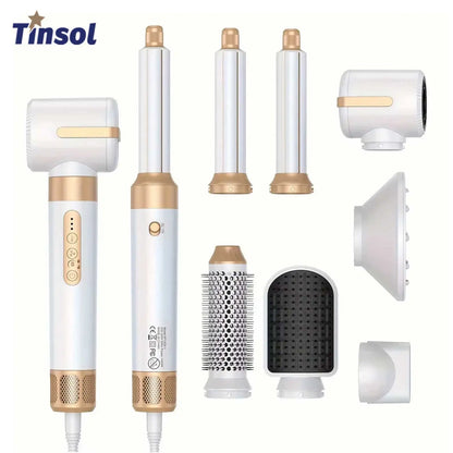Tinsol 7-in-1 Brushless High-Speed Hair Dryer Brush – Ionic Blow Dryer with Diffuser, Hot Air Comb & Hair Curler
