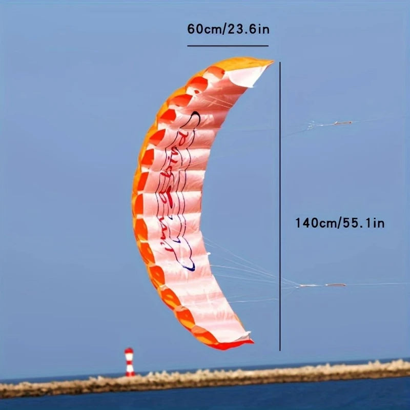 Beginner Kitesurf Dual Line Power Kite - Parafoil Beach Stunt Kite for Surfing and Outdoor Sports