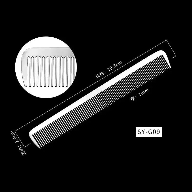 Ultra-Thin Titanium Steel Hairdressing Comb – Professional Men’s Point-Tail Hair Styling Brush