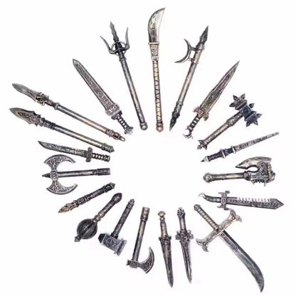 Medieval Figure Weapons Building Blocks Kit – King Sword, Lion Shield, Trident & Double-Edged Axe Battle Toy