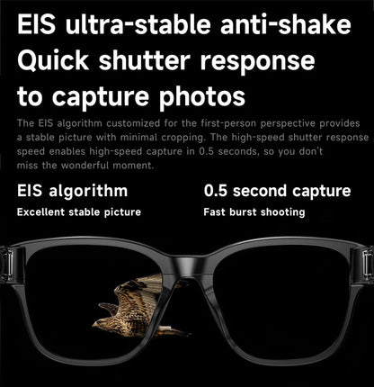 AI Smart Glasses — 8MP Camera Bluetooth Sunglasses with Audio, Video, Calls, Music Player, Multifunctional Wearable