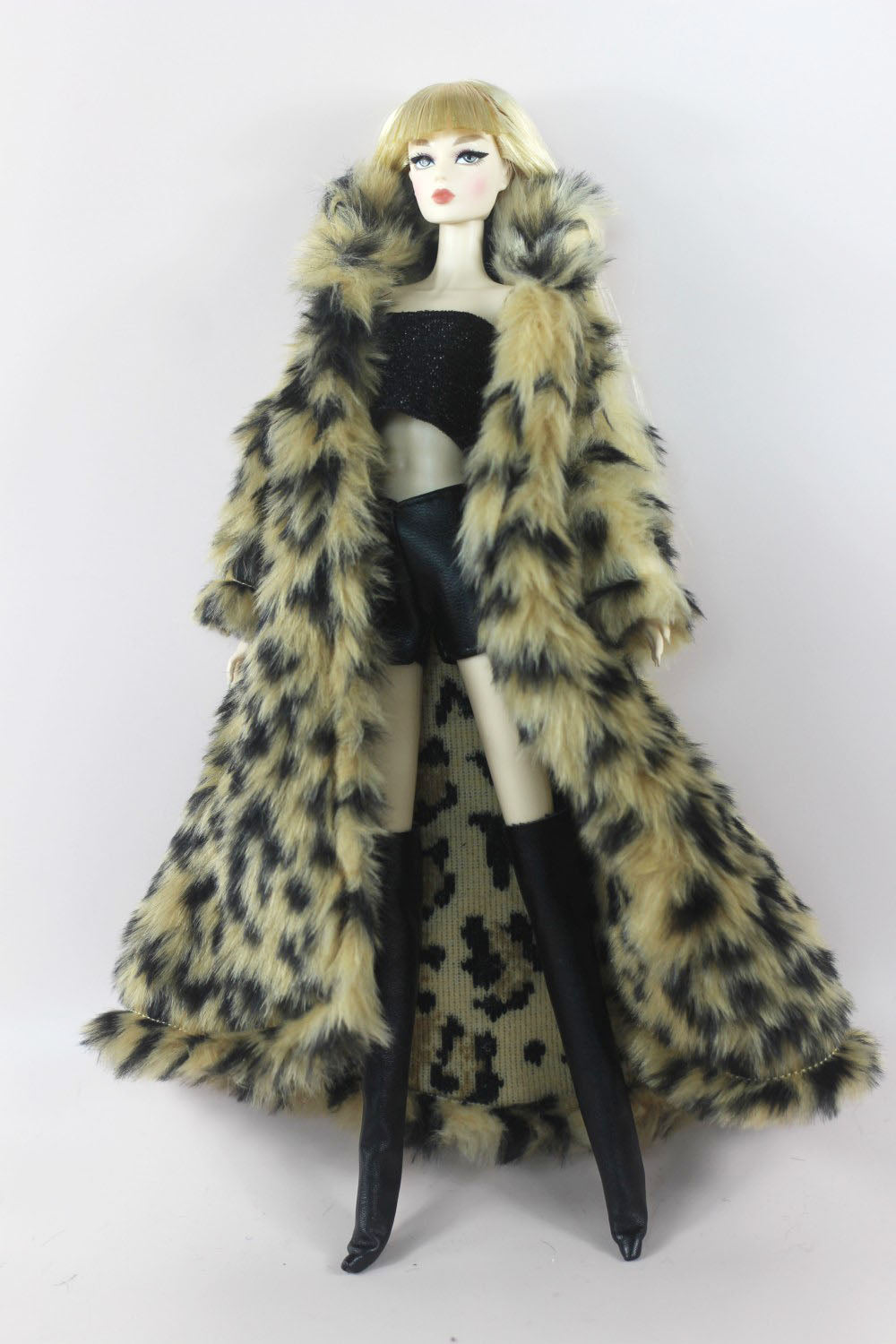 1:6 Scale Doll Clothes – Fur Coat Dress Outfit for 11.5" (30cm) Dolls, Multiple Styles, Gift for Girls