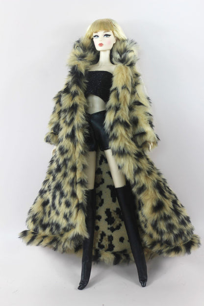 1:6 Scale Doll Clothes – Fur Coat Dress Outfit for 11.5" (30cm) Dolls, Multiple Styles, Gift for Girls