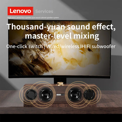 Lenovo C02 Multimedia Bluetooth Speaker – Wired & Wireless Retro Dual-Mode Subwoofer for TV, Computer & Mobile Devices