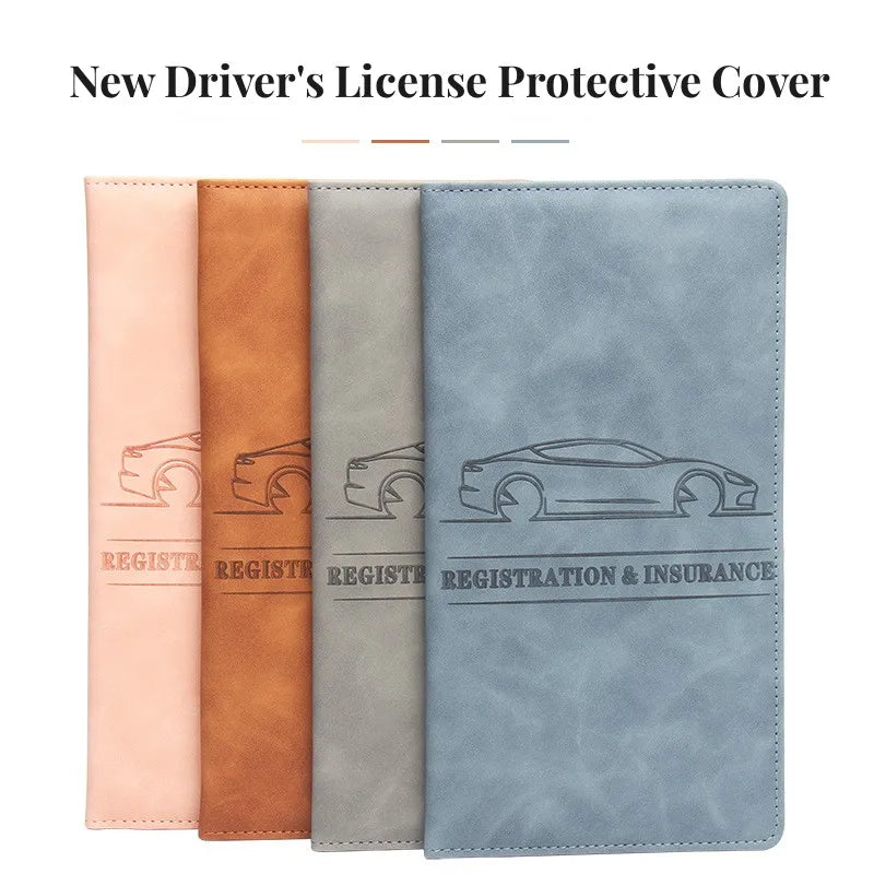 Leather Car Registration & Insurance Holder – Men's Driving License Cover, Auto Documents & Credit Card Storage Bag