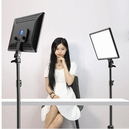 LED Video Light Panel - 10/14-Inch Photography Lighting, 3200K–6000K, Remote Control, EU Plug for Studio & Live Streaming