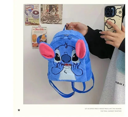 Disney Stitch Plush Backpack – Large-Capacity Cartoon School Bag for Kids & Kindergarten Gift