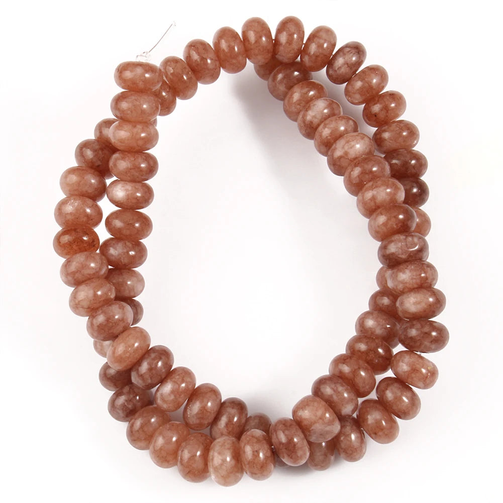 Natural Stone Rondelle Beads - 5x8mm Tourmaline, Citrine & Quartz Loose Beads for DIY Bracelets