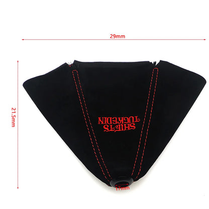 17mm JDM Car Gear Shift Knob Boot Cover - Suede Leather Shift Collar & Lever Boot Cover