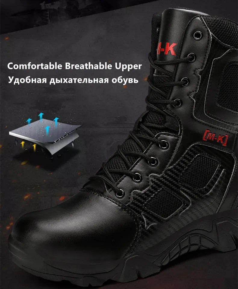 Outdoor Waterproof Safety Shoes – Steel Toe Cap Men's Work Boots, Anti-Smashing, Size 47