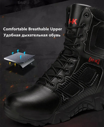 Outdoor Waterproof Safety Shoes – Steel Toe Cap Men's Work Boots, Anti-Smashing, Size 47