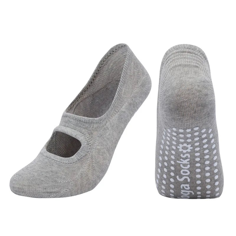 Backless Pilates Grip Socks - Invisible Yoga, Dance & Fitness Floor Socks