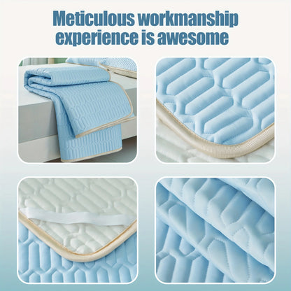 Cool Ice Fabric Mattress Cover - Washable Summer Bedspread with Elastic Four-Corner Fit