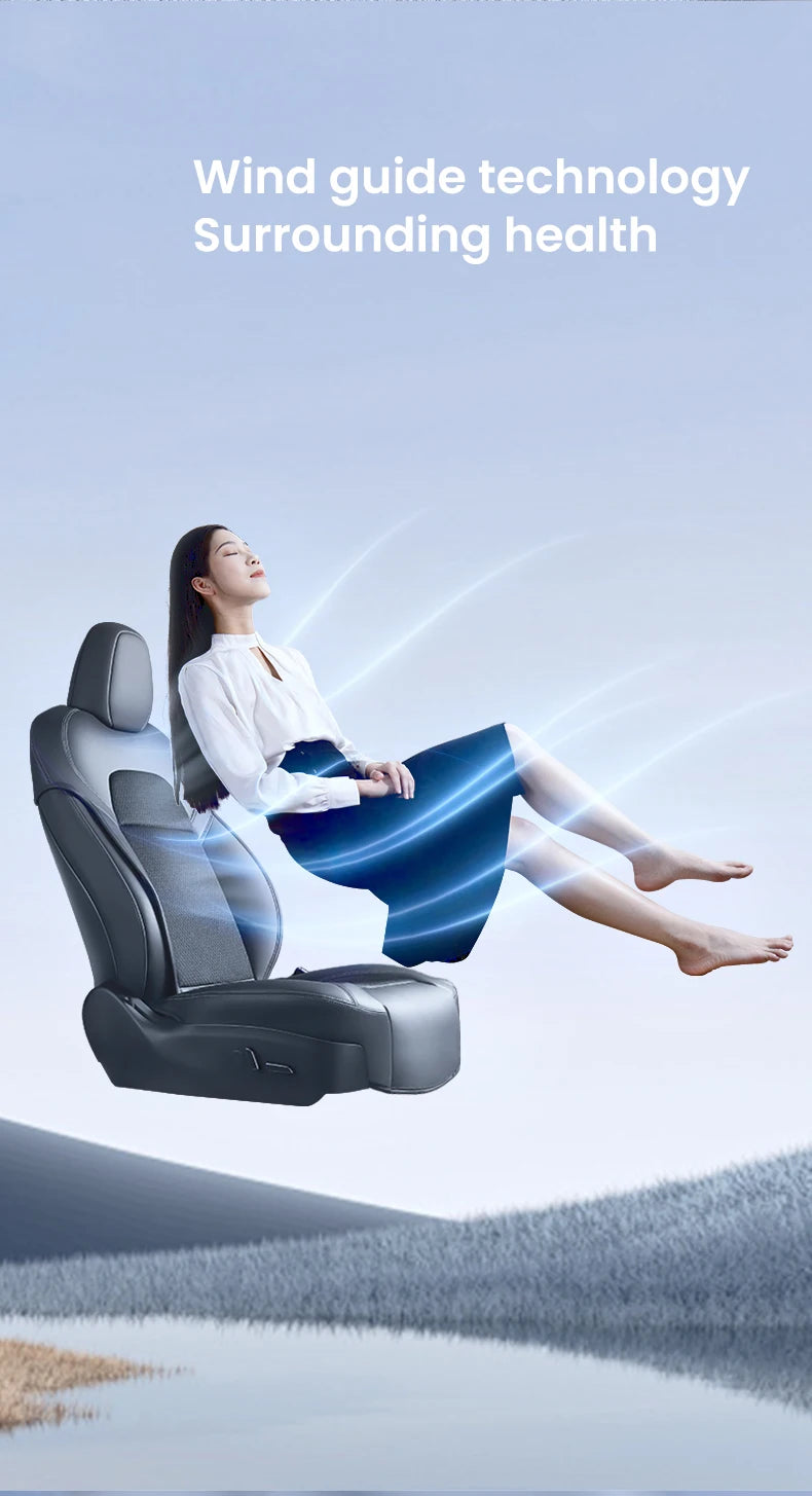 YZ Tesla Seat Cushion Cover — Ventilated Cooling Car Seat with Fan for Model 3 & Model Y | Breathable Summer Accessory