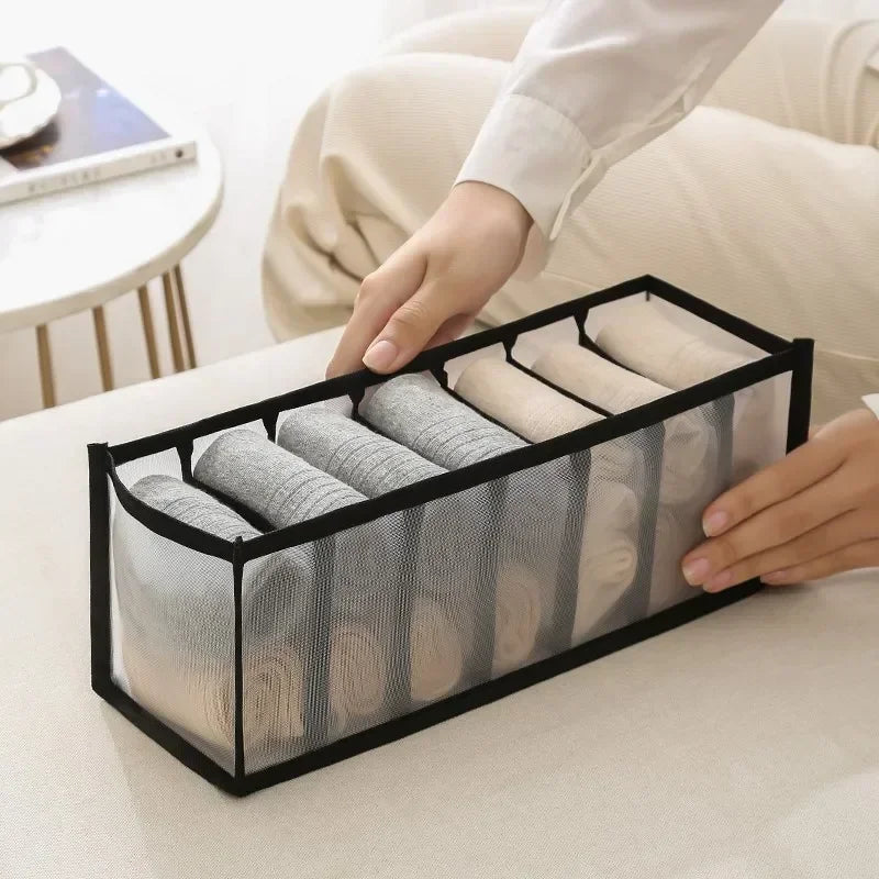 Foldable Underwear Drawer Organizer - Closet Storage Box Divider for Underpants, Socks, Bras & Clothing Accessories