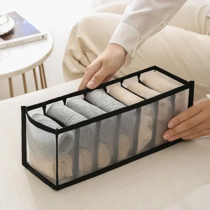 Foldable Underwear Drawer Organizer - Closet Storage Box Divider for Underpants, Socks, Bras & Clothing Accessories