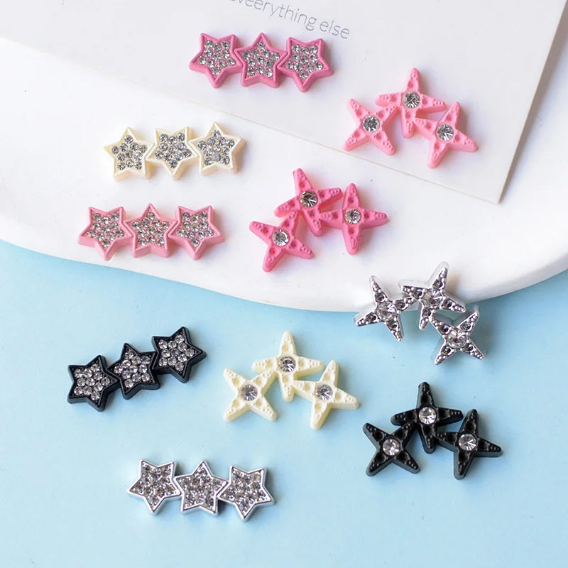 WFFNNKC 10Pcs Kawaii Rhinestone Star Flatback Resin DIY Accessories – Wedding, Scrapbooking, Hairpin, Jewelry & Brooch Decor