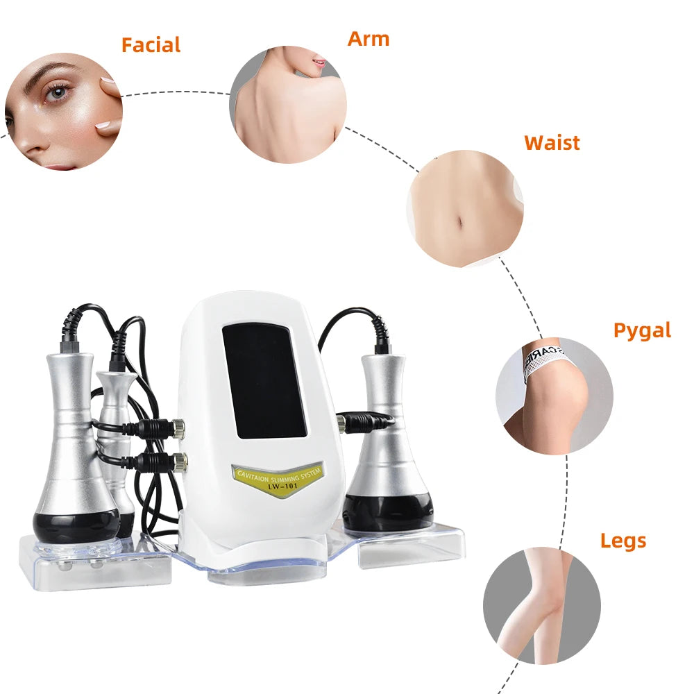 3-in-1 Beauty Body Slimming Massager – Cavitation Machine for Face & Body Tightening, Lifting, and Skincare