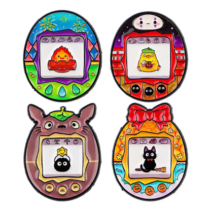 4-Piece Manga Elf Enamel Pin Set - Oval Metal Brooch Badges for Backpacks, Hats, Bags, and Fashion Jewelry Collectors’ Gifts