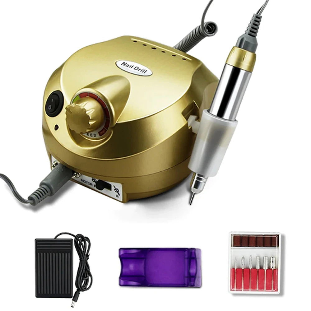 35,000/20,000 RPM Electric Nail Drill Machine – Professional Manicure & Pedicure File with Mill Cutter Sets for Nail Tips