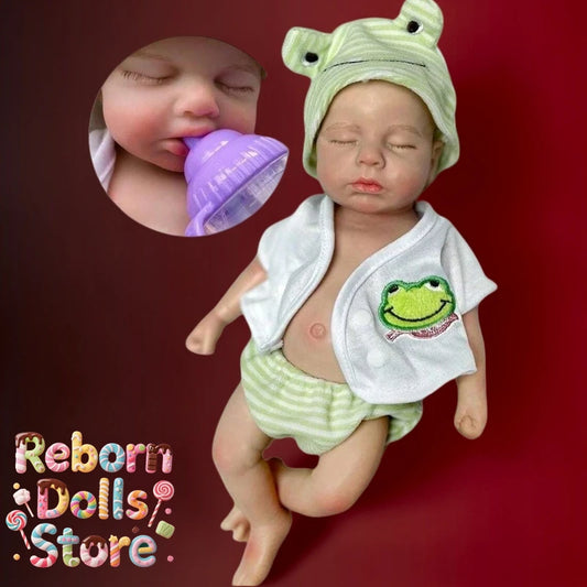 13-Inch Loulou Reborn Baby Doll – Handmade Silicone Newborn Girl or Boy with Soft Touch and Openable Mouth