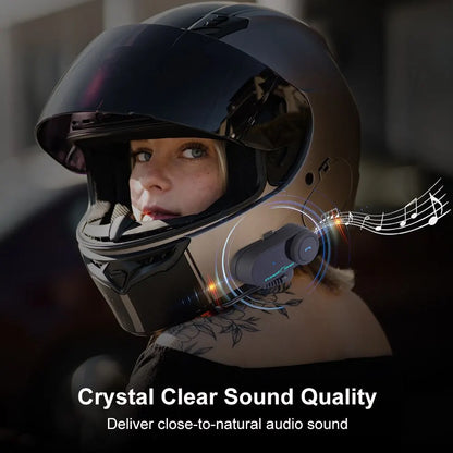 Freedconn T Com VB Motorcycle Helmet Bluetooth Headset — Wireless Stereo Intercom with Call, FM Music & Communication Sharing