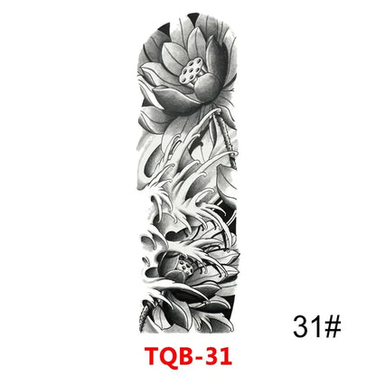 16 Designs Full Arm Temporary Tattoo Sleeves - Waterproof Body Art Stickers for Men & Women Fashion Style