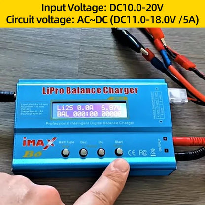 iMAX B6 80W Battery Charger – Digital Lipo, NiMh, Li-ion, Ni-Cd Balance Charger/Discharger for 1-6S RC, FPV, Airplane, Drone, Car