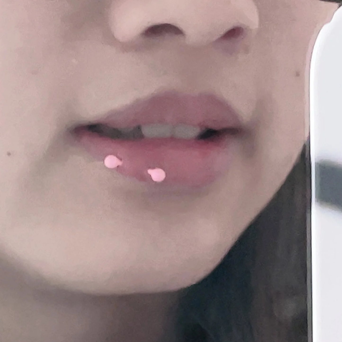 8mm Colorful Plastic Piercing Studs - Soft Lip, Nose & Cartilage Body Jewelry