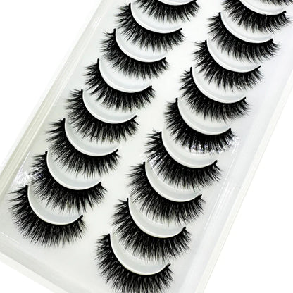 5/10 Pairs 3D Mink False Eyelashes – Wispy Handcrafted Full Strip Short Natural Lashes for Makeup