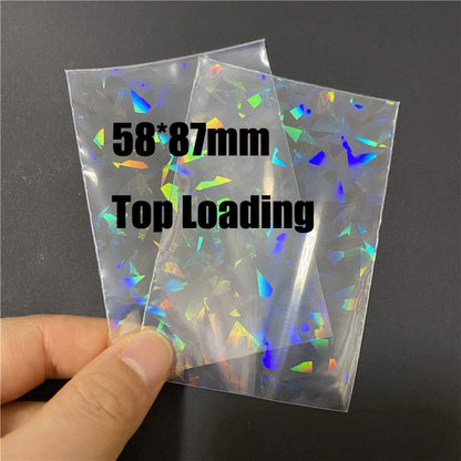 50pcs Heart-Shaped Foil Card Sleeves — 11 Styles, Top-Loading Protector for Pokémon, YGO, Board Games, Photos & K-Pop Cards