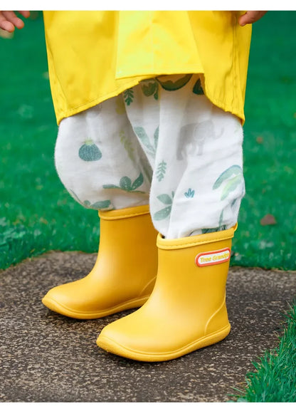 Kids Rain Boots – Waterproof PVC Anti-Slip Mid-Calf Shoes for Boys & Girls