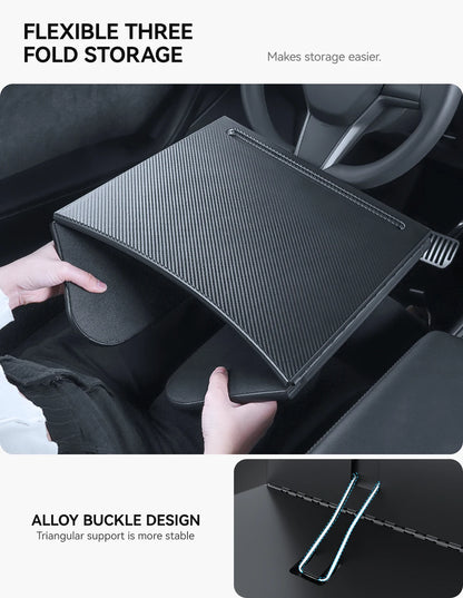YZ Portable Steering Wheel Laptop Tray for Tesla Model 3/Y/X/S 2018-2025 – Travel Desk & Car Office Table Accessory