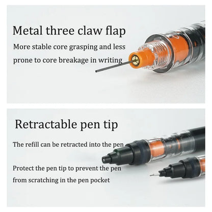 UNIStationery Automatic Mechanical Pencil — 0.5mm Anti-Slip Grip, Rotating Refillable Pen with Anti-Break Core