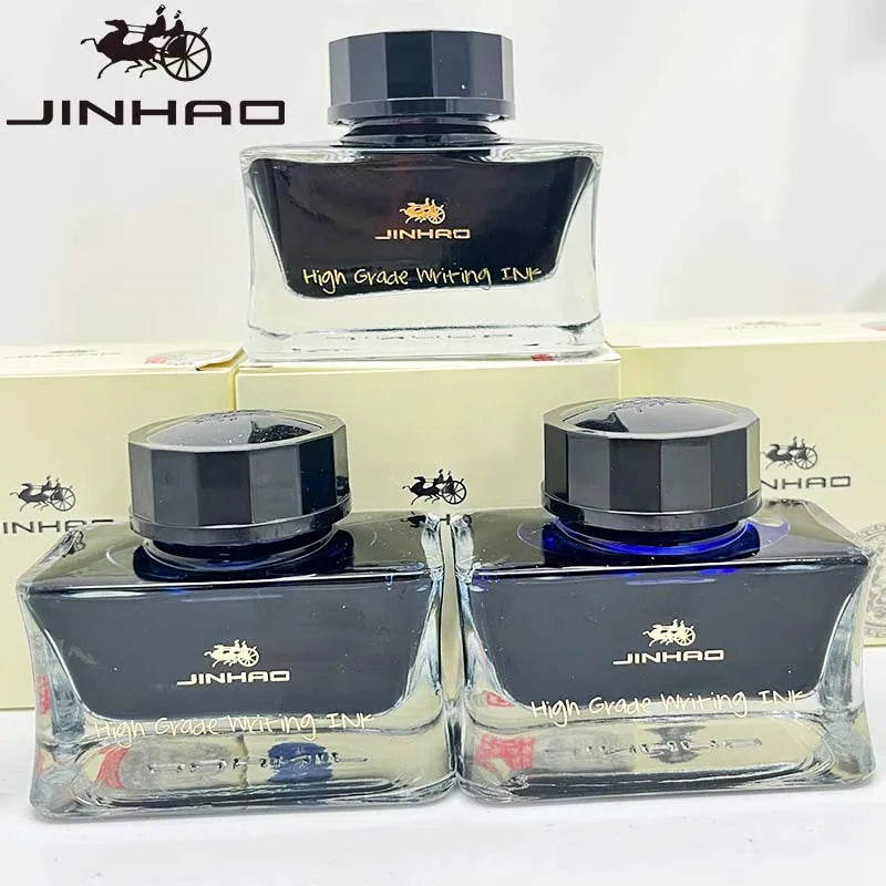 Jinhao Premium 50ml Fountain Pen Ink – Smooth Black/Blue/Blue-Black Calligraphy Ink for Writing
