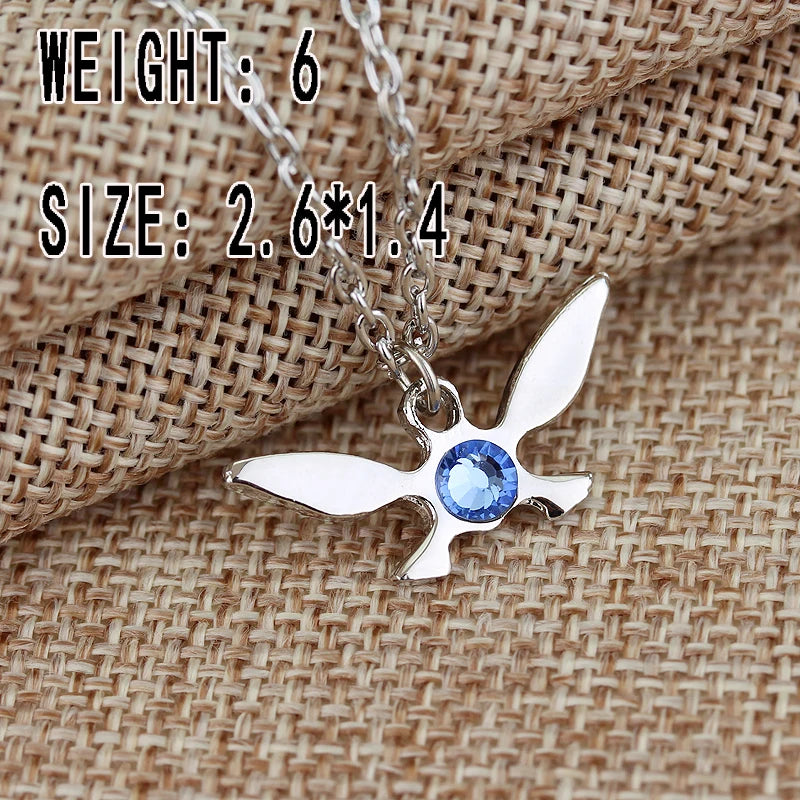 Silver Butterfly Crystal Necklace – Unisex Cosplay Jewelry Gift for Women & Men